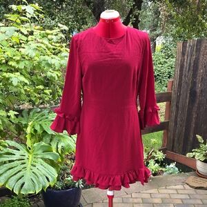 Elegant Red Ruffle Dress